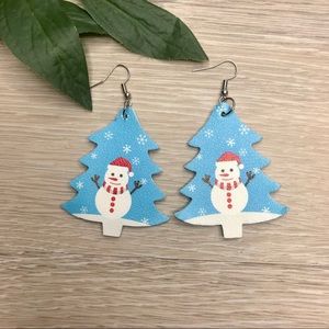 Christmas Tree Snowman Earrings